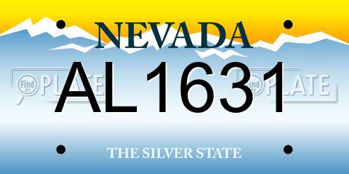 AL1631 Nevada License Plate