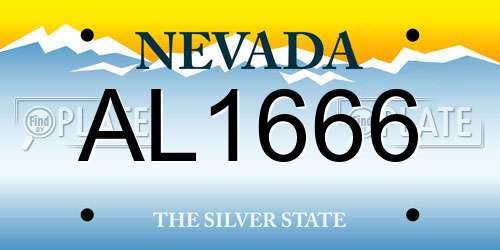 AL1666 Nevada License Plate