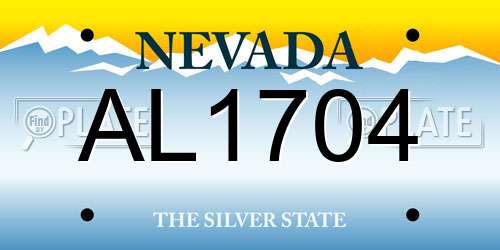 AL1704 Nevada License Plate