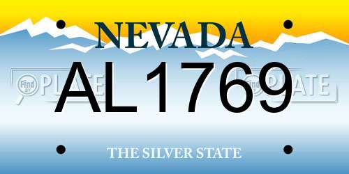 AL1769 Nevada License Plate