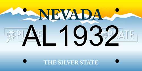 AL1932 Nevada License Plate