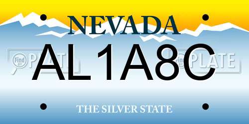AL1A8C Nevada License Plate