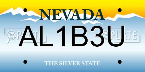 AL1B3U Nevada License Plate