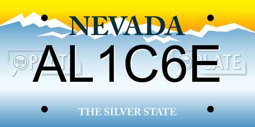 AL1C6E Nevada License Plate