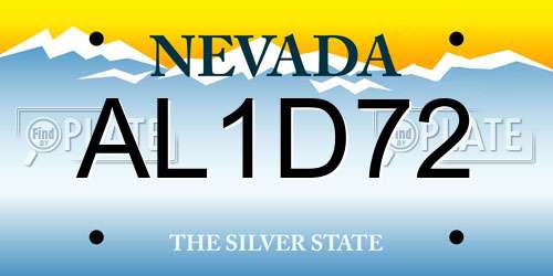 AL1D72 Nevada License Plate