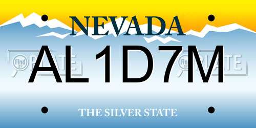 AL1D7M Nevada License Plate