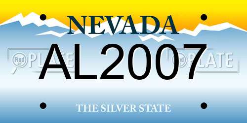AL2007 Nevada License Plate