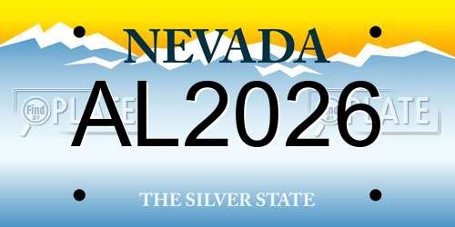 AL2026 Nevada License Plate