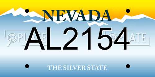 AL2154 Nevada License Plate