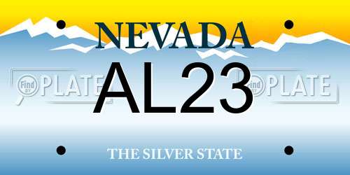 AL23 Nevada License Plate