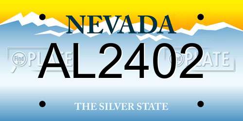 AL2402 Nevada License Plate