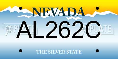 AL262C Nevada License Plate