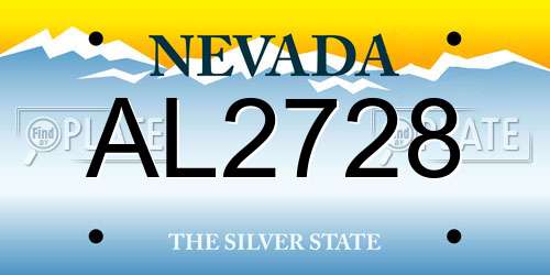 AL2728 Nevada License Plate