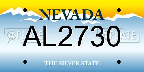 AL2730 Nevada License Plate