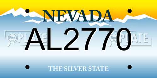 AL2770 Nevada License Plate