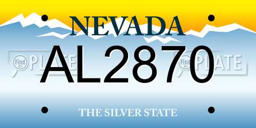 AL2870 Nevada License Plate
