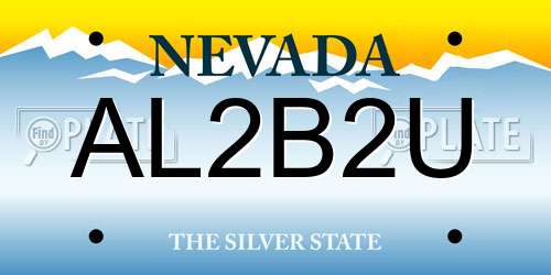 AL2B2U Nevada License Plate