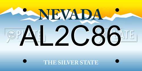 AL2C86 Nevada License Plate