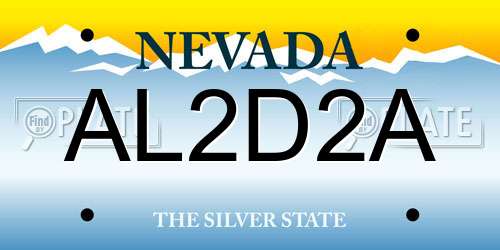 AL2D2A Nevada License Plate