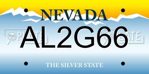 AL2G66 Nevada License Plate