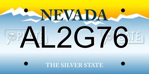 AL2G76 Nevada License Plate