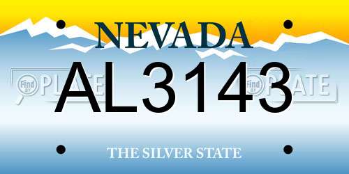 AL3143 Nevada License Plate