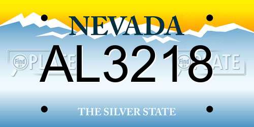 AL3218 Nevada License Plate