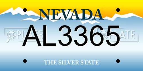 AL3365 Nevada License Plate
