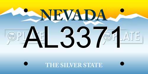 AL3371 Nevada License Plate
