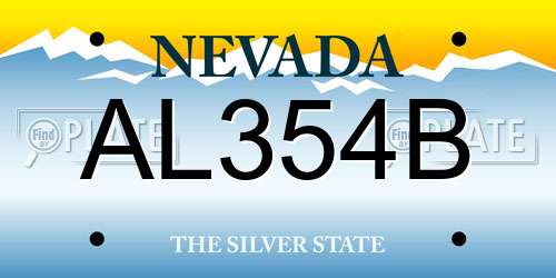 AL354B Nevada License Plate