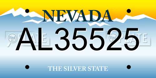 AL35525 Nevada License Plate