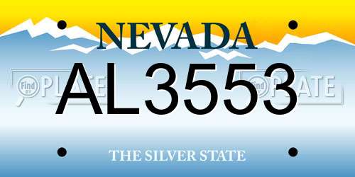AL3553 Nevada License Plate