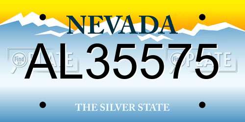 AL35575 Nevada License Plate