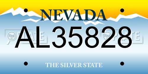 AL35828 Nevada License Plate