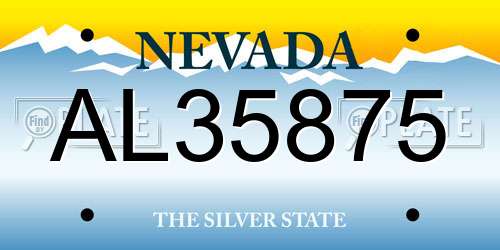 AL35875 Nevada License Plate