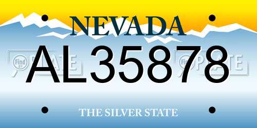 AL35878 Nevada License Plate