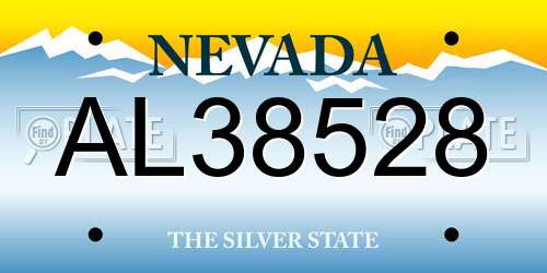 AL38528 Nevada License Plate
