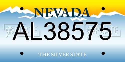 AL38575 Nevada License Plate