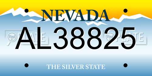 AL38825 Nevada License Plate