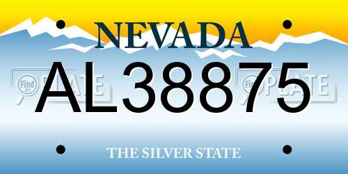 AL38875 Nevada License Plate