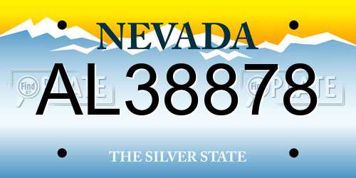 AL38878 Nevada License Plate