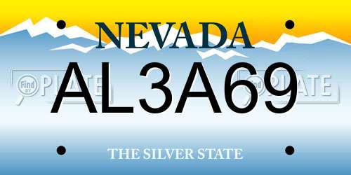 AL3A69 Nevada License Plate