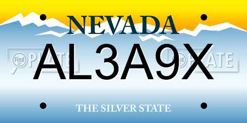 AL3A9X Nevada License Plate