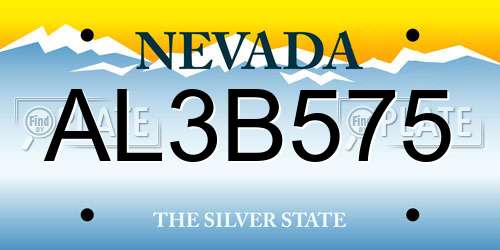 AL3B575 Nevada License Plate