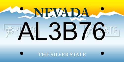 AL3B76 Nevada License Plate