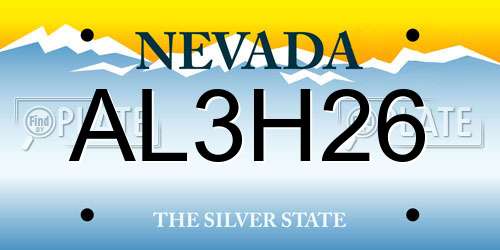 AL3H26 Nevada License Plate