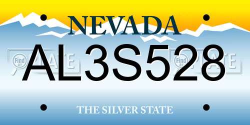 AL3S528 Nevada License Plate
