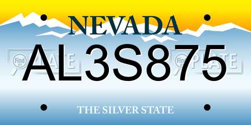AL3S875 Nevada License Plate