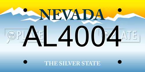 AL4004 Nevada License Plate