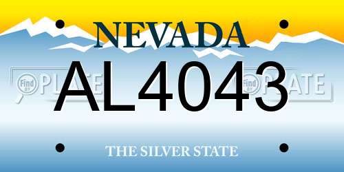 AL4043 Nevada License Plate